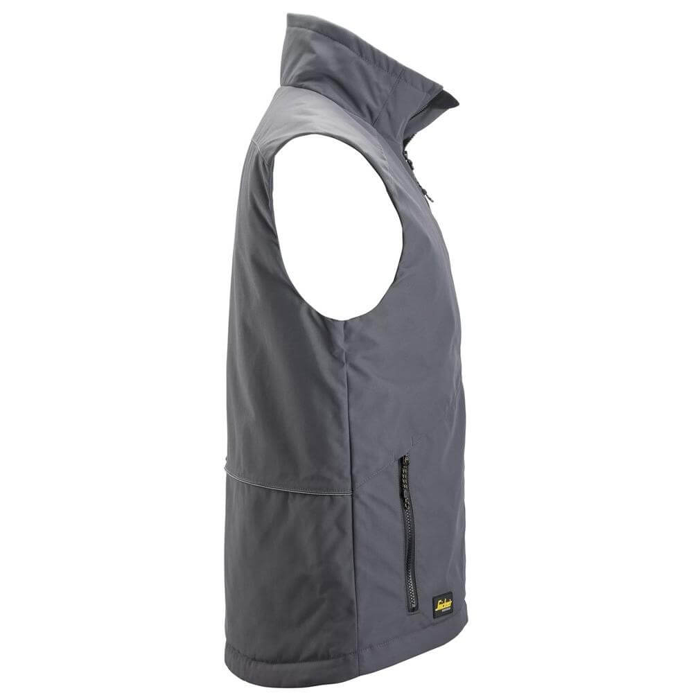 Snickers 4558 AllroundWork Winter Vest Steel Grey right #colour_steel-grey