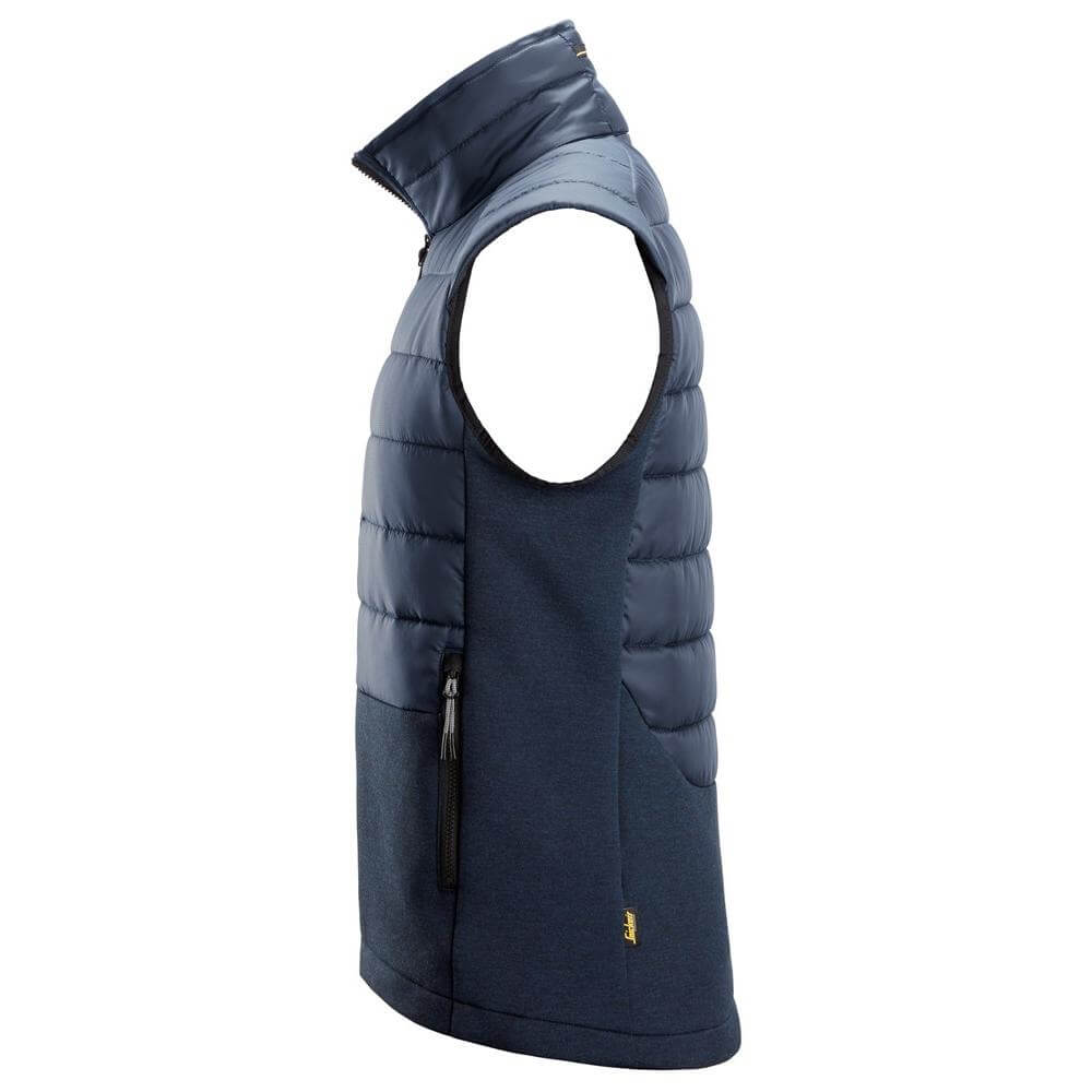 Snickers 4902 FlexiWork Hybrid Vest Navy Dark Navy Melange left #colour_navy-dark-navy-melange