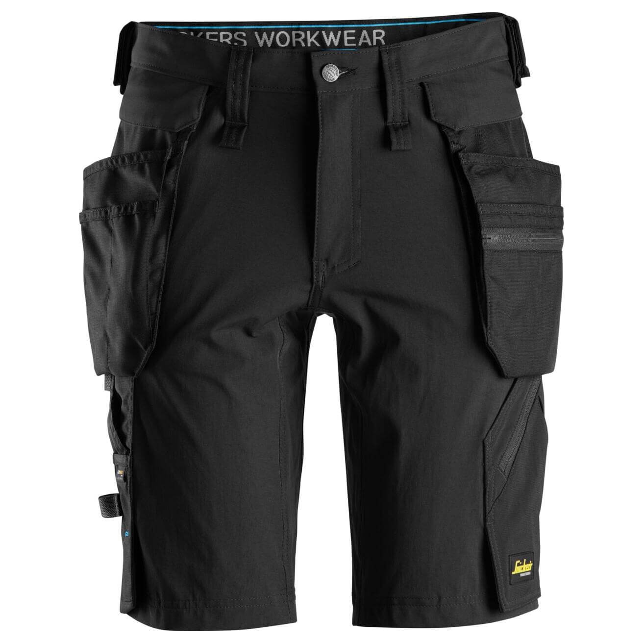 Snickers 6108 LiteWork Slim Fit Shorts with Detachable Holster Pockets Black Black Main #colour_black-black