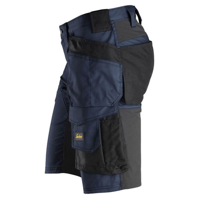 Snickers 6141 AllroundWork Slim Fit Stretch Shorts with Holster Pockets Navy Black left #colour_navy-black