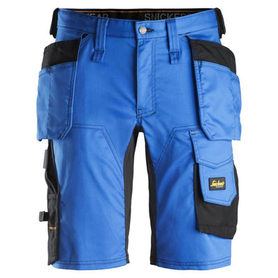 Snickers 6141 AllroundWork Slim Fit Stretch Shorts with Holster Pockets True Blue Black Main #colour_true-blue-black