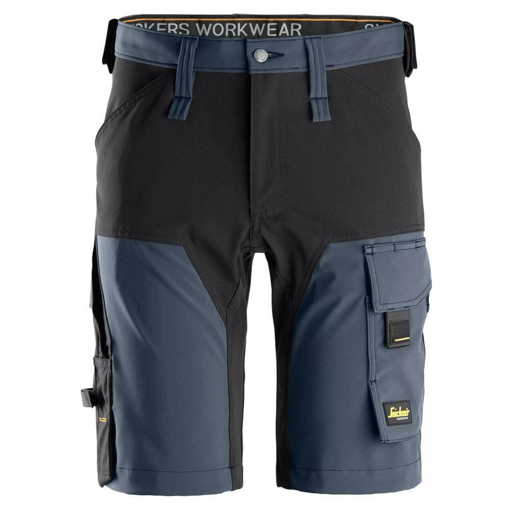 Snickers 6173 AllroundWork 4 way Stretch Shorts Navy Black Main #colour_navy-black