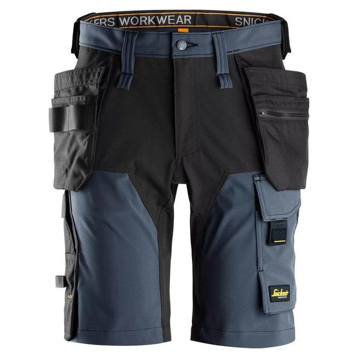 Snickers 6175 AllroundWork 4 Way Stretch Shorts Holster Pockets Navy Black Main #colour_navy-black
