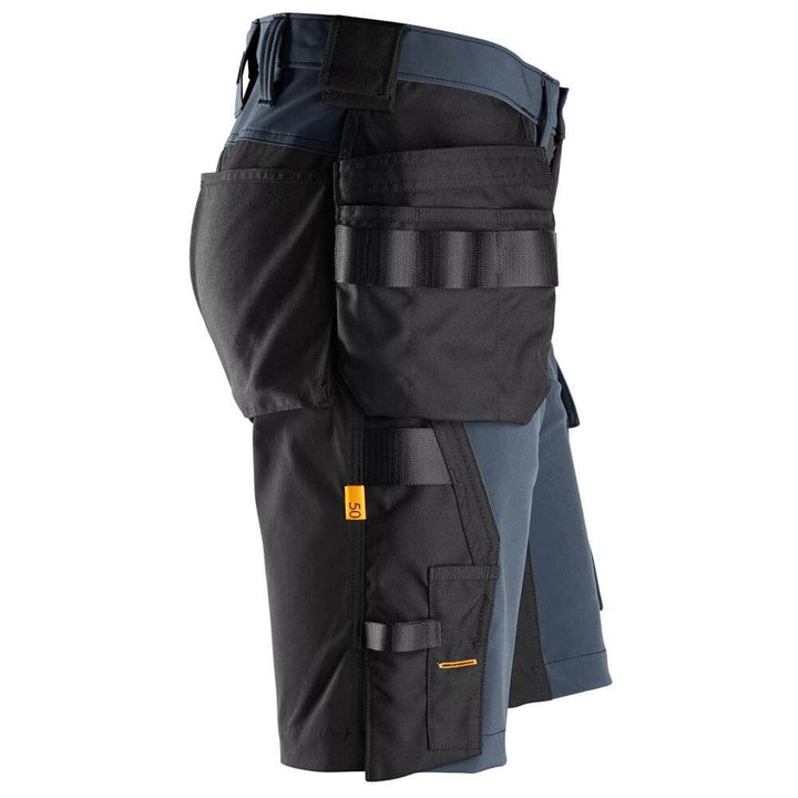 Snickers 6175 AllroundWork 4 Way Stretch Shorts Holster Pockets Navy Black right #colour_navy-black