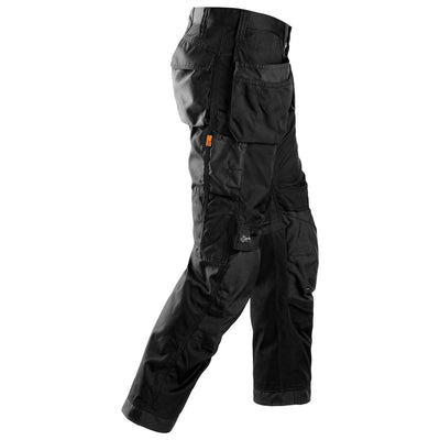 Snickers 6201 AllroundWork Work Trousers Holster Pockets Black Black right #colour_black-black