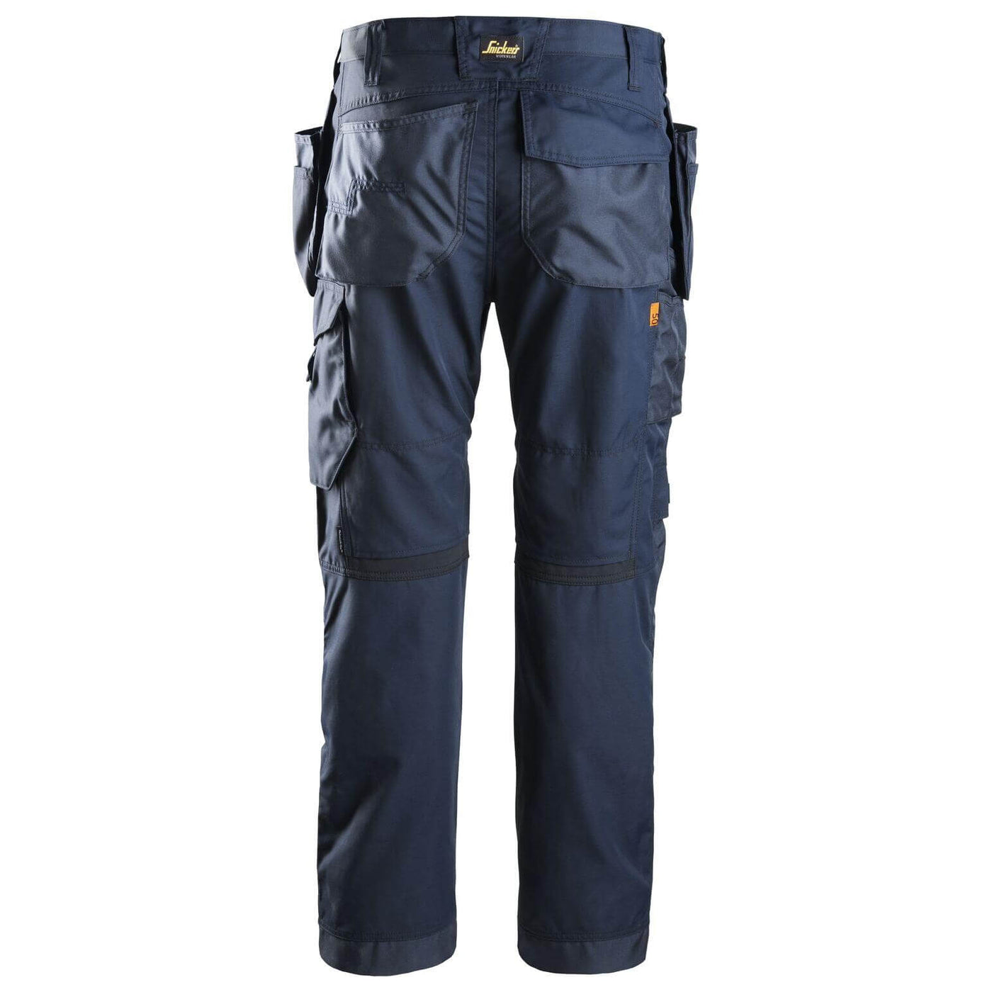 Snickers 6201 AllroundWork Work Trousers Holster Pockets Navy Navy back #colour_navy-navy