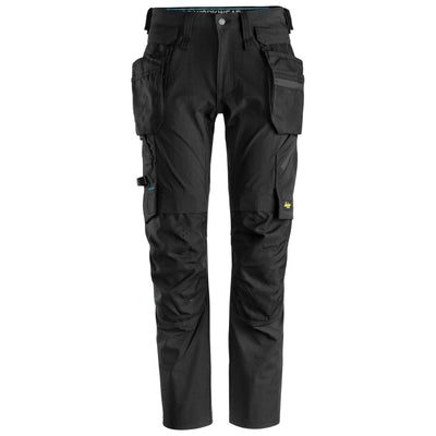 Snickers 6208 LiteWork Lightweight Slim Fit Trousers with Detachable Holster Pockets Black Black Main #colour_black-black