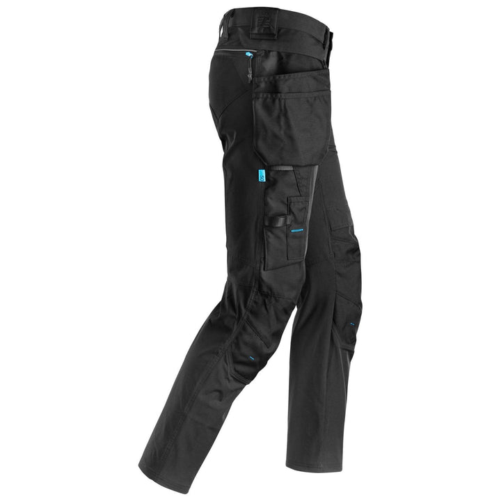 Snickers 6208 LiteWork Lightweight Slim Fit Trousers with Detachable Holster Pockets Black Black right #colour_black-black