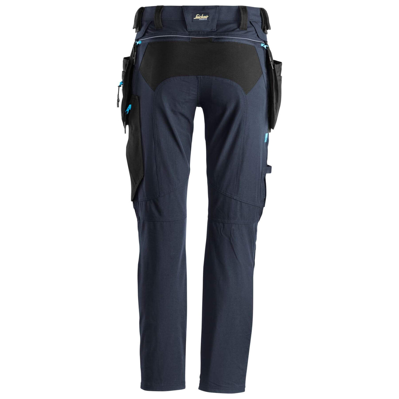 Snickers 6208 LiteWork Lightweight Slim Fit Trousers with Detachable Holster Pockets Navy Black back #colour_navy-black
