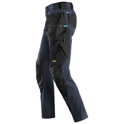 Snickers 6208 LiteWork Lightweight Slim Fit Trousers with Detachable Holster Pockets Navy Black left #colour_navy-black