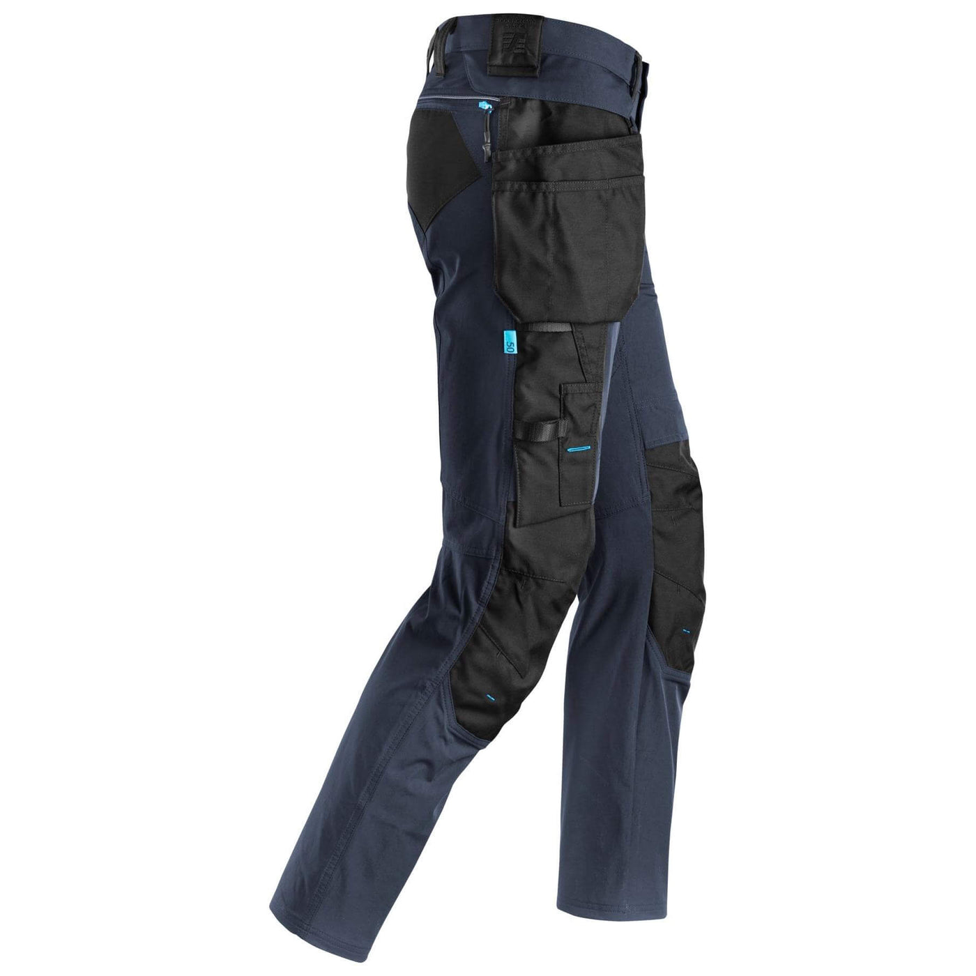 Snickers 6208 LiteWork Lightweight Slim Fit Trousers with Detachable Holster Pockets Navy Black right #colour_navy-black