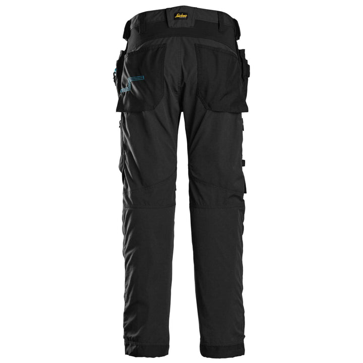 Snickers 6210 LiteWork Lightweight 37.5 Work Trousers Holster Pockets Black Black back #colour_black-black