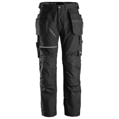 Snickers 6214 RuffWork Canvas+ Hard Wearing Work Trousers with Holster Pockets Black Black Main #colour_black-black