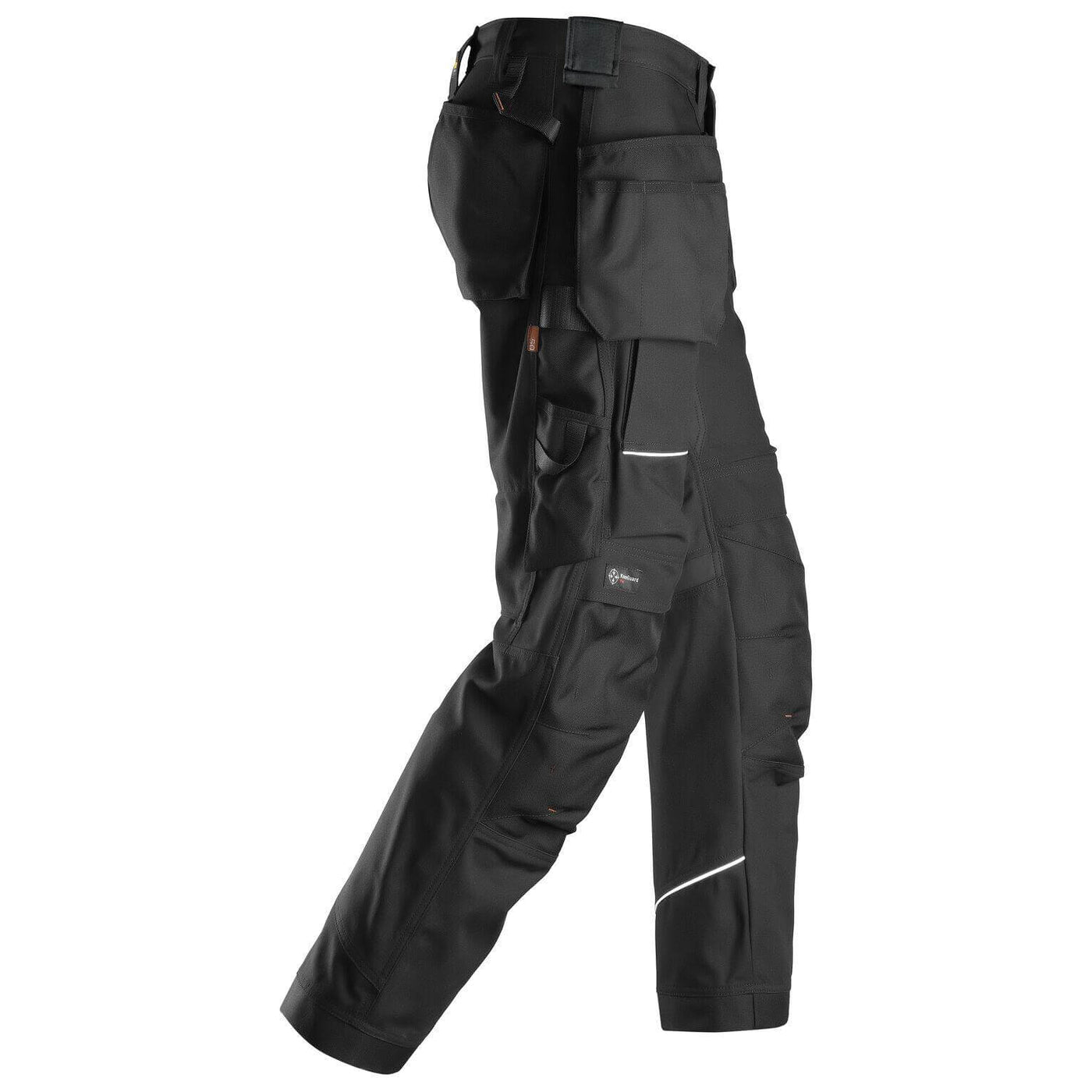 Snickers 6214 RuffWork Canvas+ Hard Wearing Work Trousers with Holster Pockets Black Black right #colour_black-black