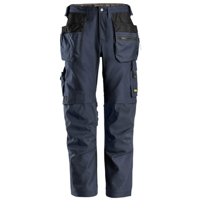 Snickers 6224 AllroundWork Canvas+ Stretch Work Trousers with Holster Pockets Navy Navy Main #colour_navy-navy