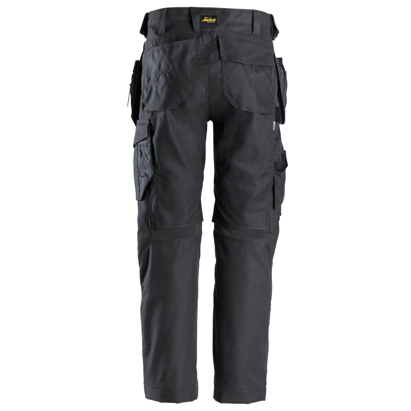 Snickers 6224 AllroundWork Canvas+ Stretch Work Trousers with Holster Pockets Steel Grey Steel Grey back #colour_steel-grey-steel-grey