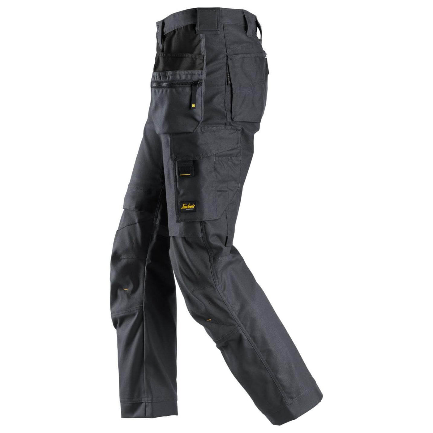 Snickers 6224 AllroundWork Canvas+ Stretch Work Trousers with Holster Pockets Steel Grey Steel Grey left #colour_steel-grey-steel-grey