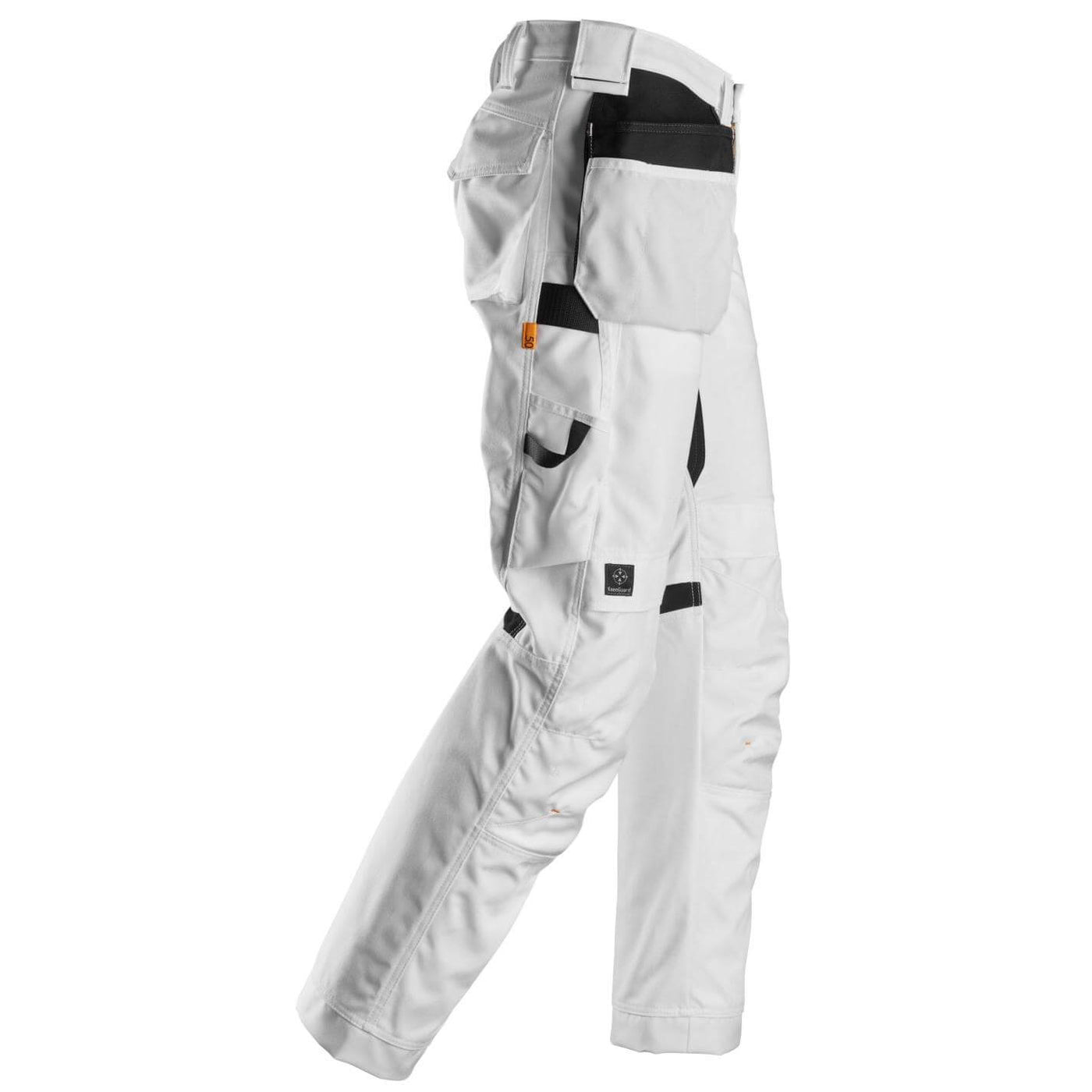 Snickers 6224 AllroundWork Canvas+ Stretch Work Trousers with Holster Pockets White right3925731 #colour_white