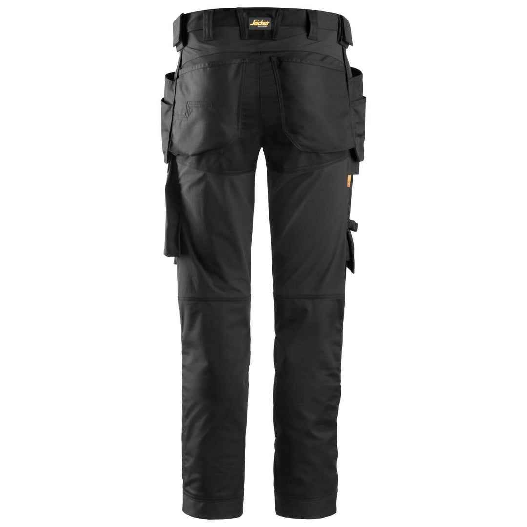 Snickers 6241 AllroundWork Slim Fit Stretch Trousers with Holster Pockets Black Black back 
