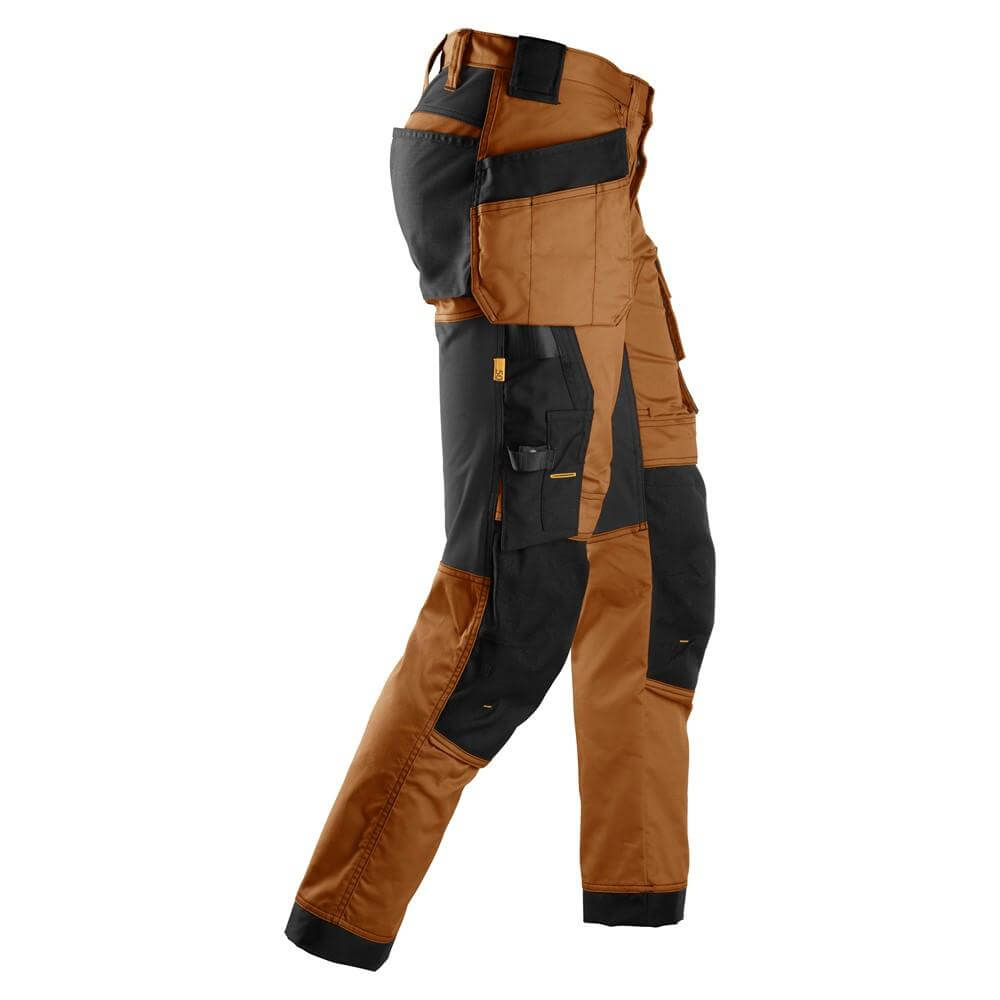 Snickers 6241 AllroundWork Slim Fit Stretch Trousers with Holster Pockets Brown Black right #colour_brown-black