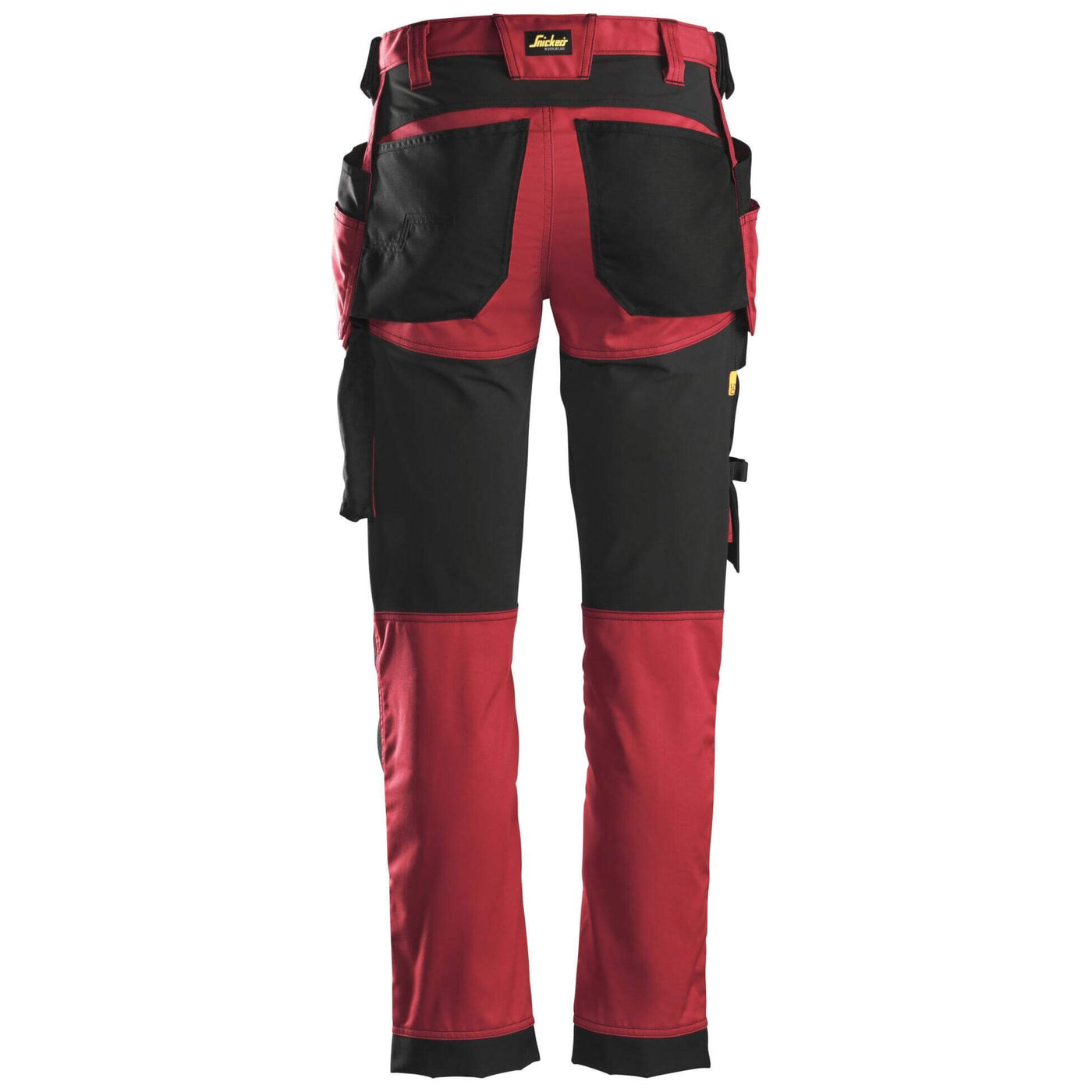 Snickers 6241 AllroundWork Slim Fit Stretch Trousers with Holster Pockets Chili Red Black back #colour_chili-red-black