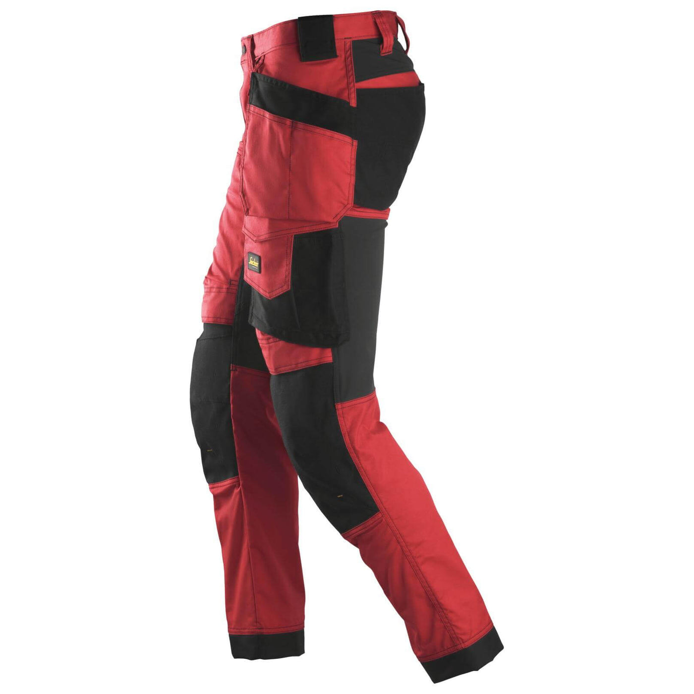 Snickers 6241 AllroundWork Slim Fit Stretch Trousers with Holster Pockets Chili Red Black left #colour_chili-red-black
