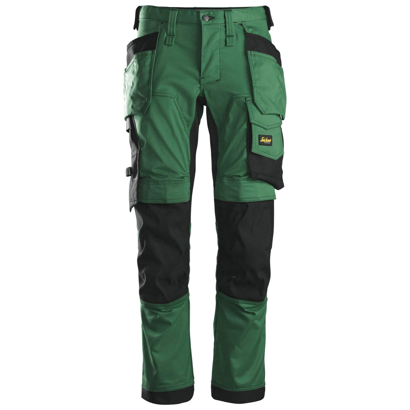 Snickers 6241 AllroundWork Slim Fit Stretch Trousers with Holster Pockets Forest Green Black Main #colour_forest-green-black