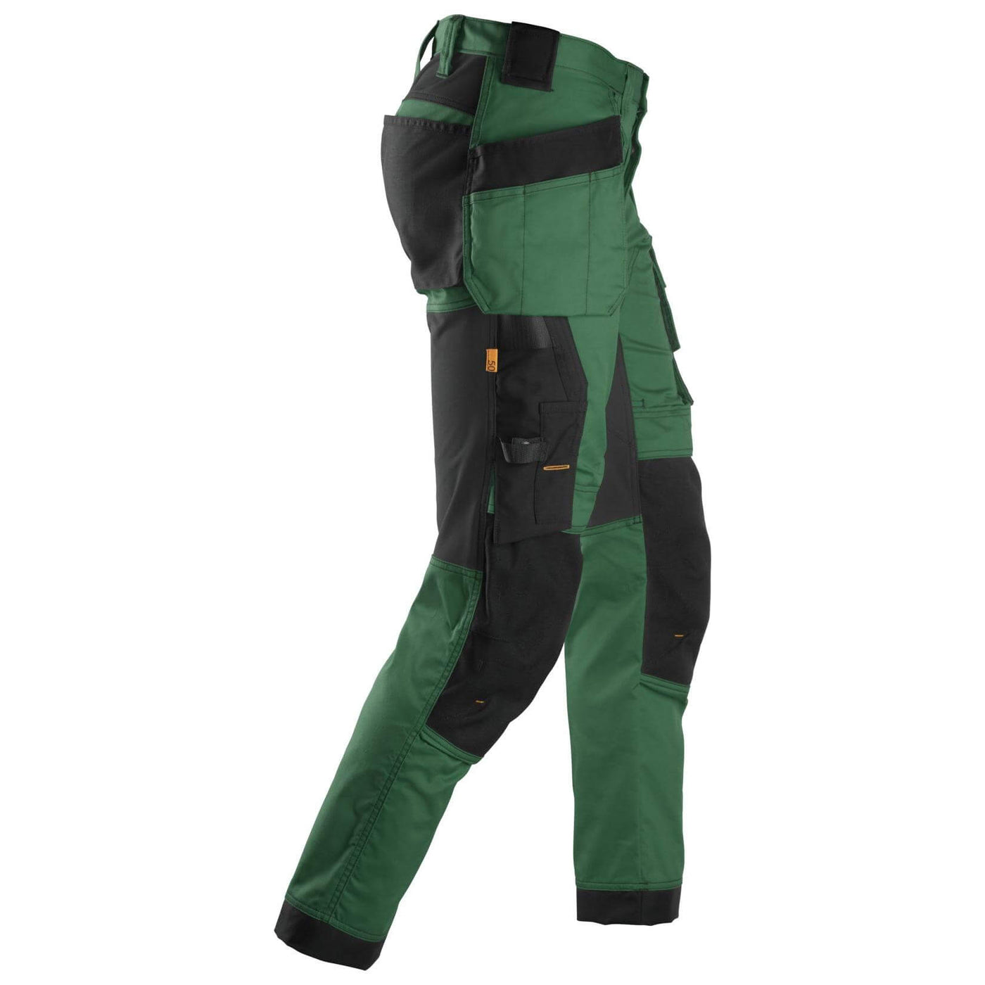 Snickers 6241 AllroundWork Slim Fit Stretch Trousers with Holster Pockets Forest Green Black right #colour_forest-green-black