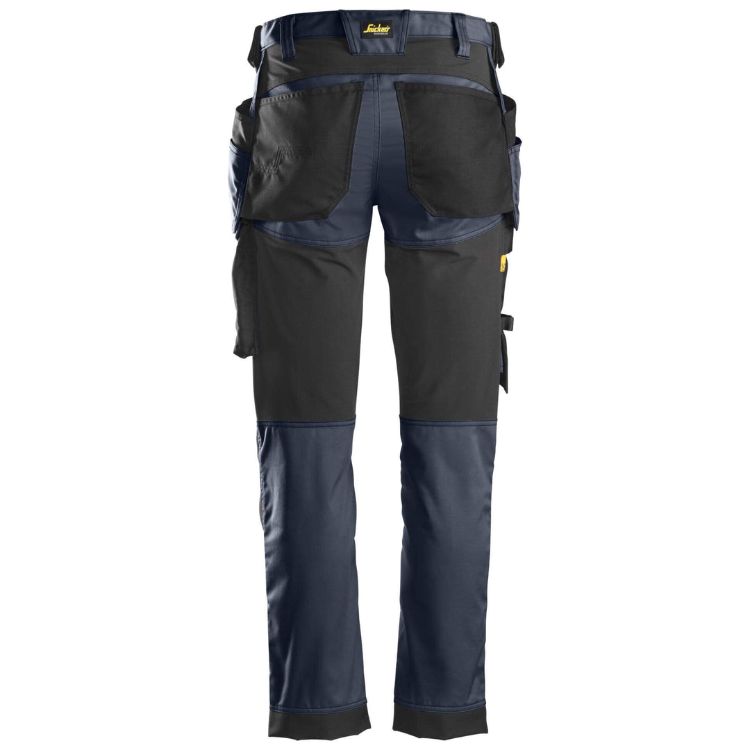 Snickers 6241 AllroundWork Slim Fit Stretch Trousers with Holster Pockets Navy Black back 
