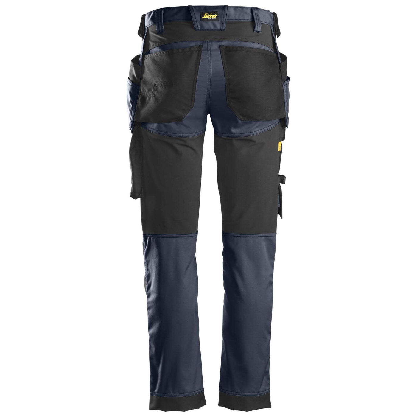 Snickers 6241 AllroundWork Slim Fit Stretch Trousers with Holster Pockets Navy Black back #colour_navy-black