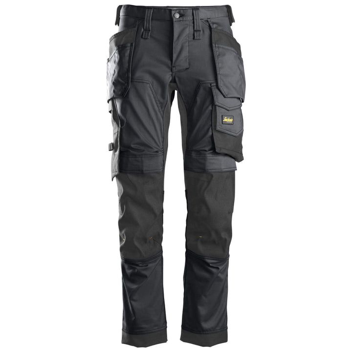 Snickers 6241 AllroundWork Slim Fit Stretch Trousers with Holster Pockets Steel Grey Black Main 
