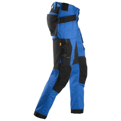 Snickers 6241 AllroundWork Slim Fit Stretch Trousers with Holster Pockets True Blue Black right #colour_true-blue-black