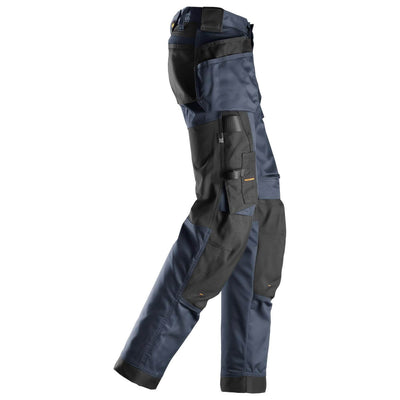 Snickers 6247 AllroundWork Womens Slim Fit Stretch Trousers with Holster Pockets Navy Black right #colour_navy-black