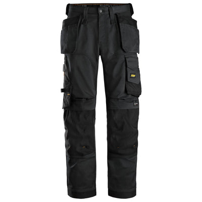 Snickers 6251 AllroundWork Stretch Loose fit Work Trousers with Holster Pockets Black Black Main #colour_black-black