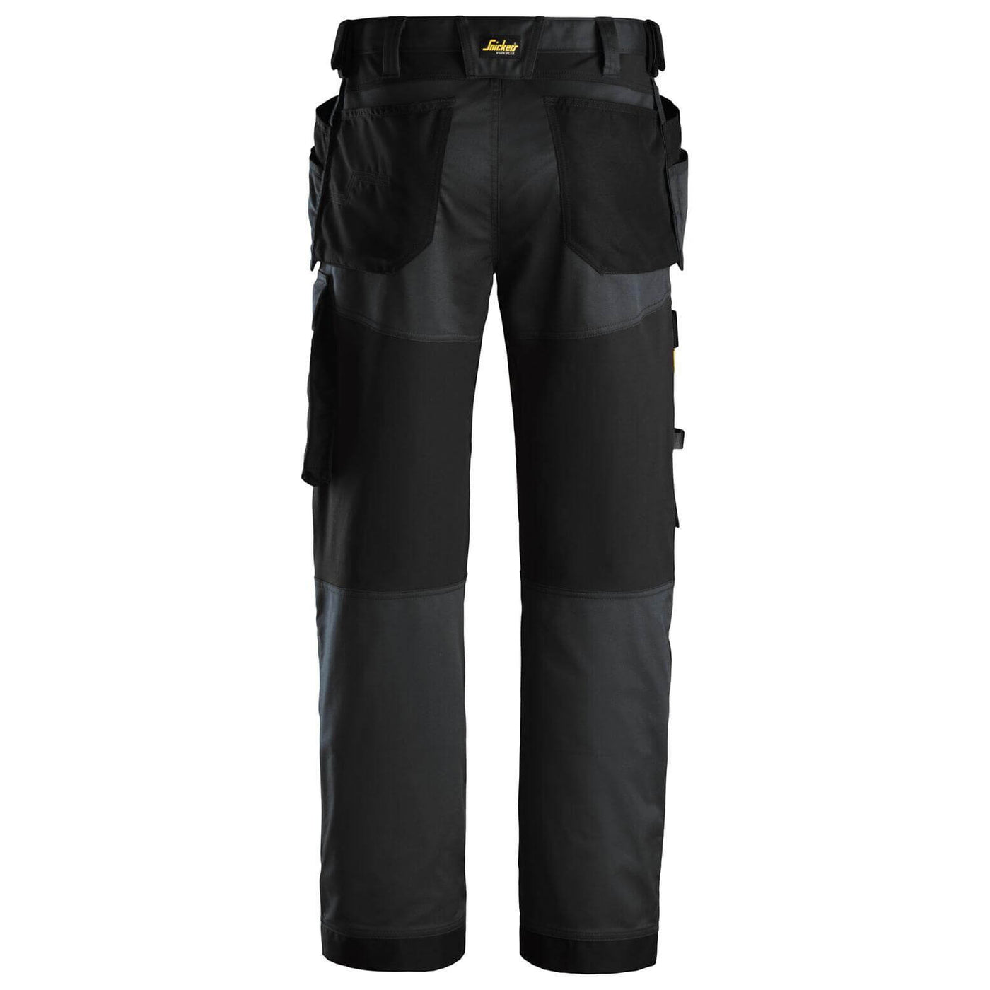 Snickers 6251 AllroundWork Stretch Loose fit Work Trousers with Holster Pockets Black Black back #colour_black-black