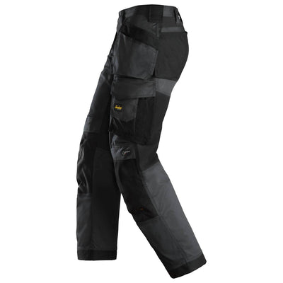 Snickers 6251 AllroundWork Stretch Loose fit Work Trousers with Holster Pockets Black Black left #colour_black-black
