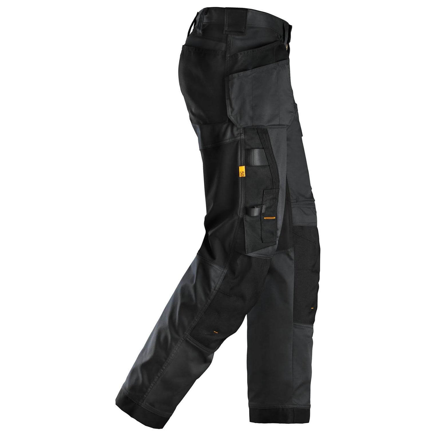 Snickers 6251 AllroundWork Stretch Loose fit Work Trousers with Holster Pockets Black Black right #colour_black-black