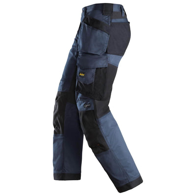 Snickers 6251 AllroundWork Stretch Loose fit Work Trousers with Holster Pockets Navy Black left #colour_navy-black