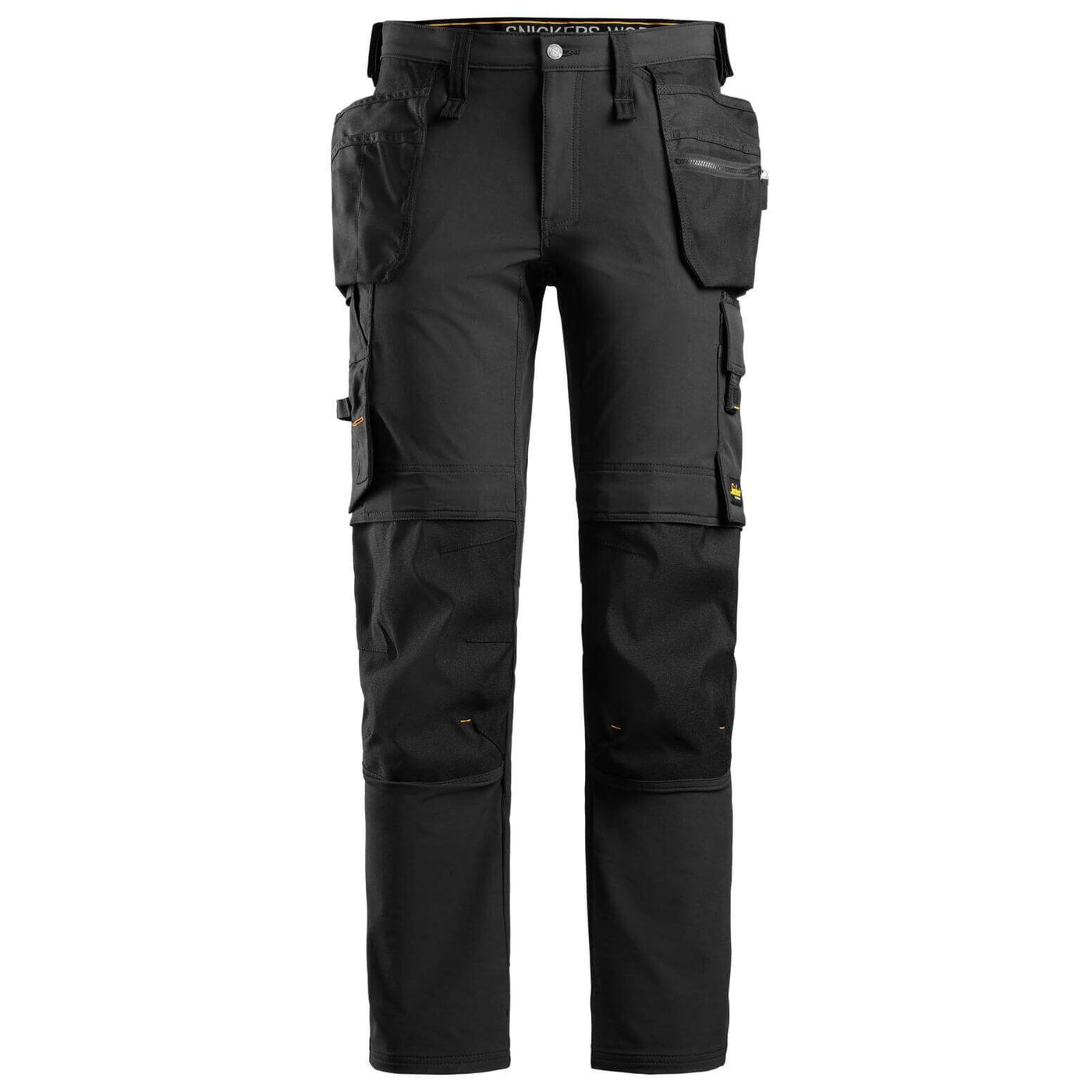 Snickers 6271 AllroundWork Full Stretch Slim Fit Trousers with Holster Pockets Black Black Main #colour_black-black