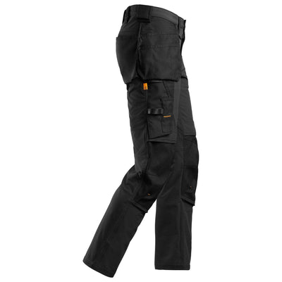 Snickers 6271 AllroundWork Full Stretch Slim Fit Trousers with Holster Pockets Black Black right #colour_black-black