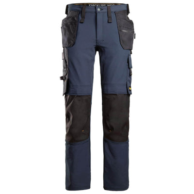Snickers 6271 AllroundWork Full Stretch Slim Fit Trousers with Holster Pockets Navy Black Main #colour_navy-black