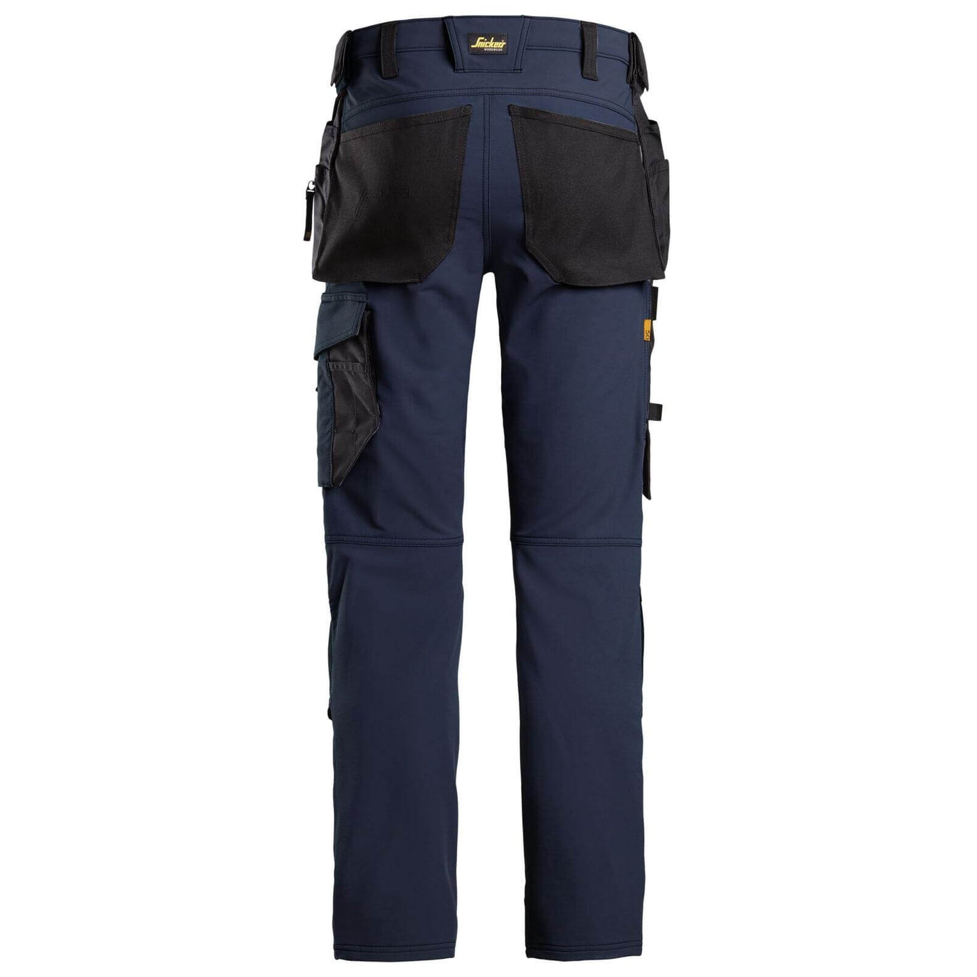 Snickers 6271 AllroundWork Full Stretch Slim Fit Trousers with Holster Pockets Navy Black back #colour_navy-black