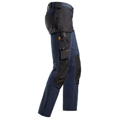 Snickers 6271 AllroundWork Full Stretch Slim Fit Trousers with Holster Pockets Navy Black right #colour_navy-black