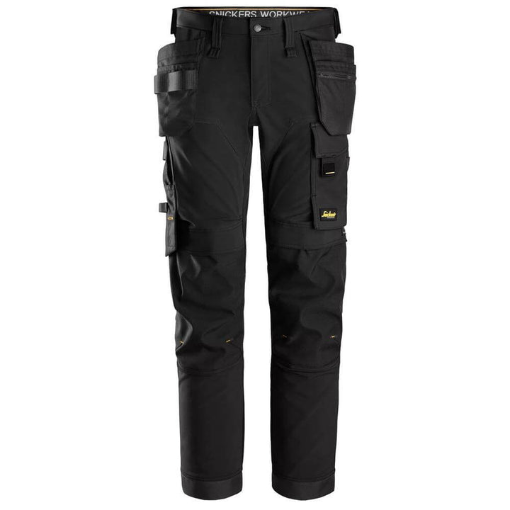 Snickers 6275 AllroundWork 4 way Stretch Trousers Holster Pockets Black Black Main #colour_black-black