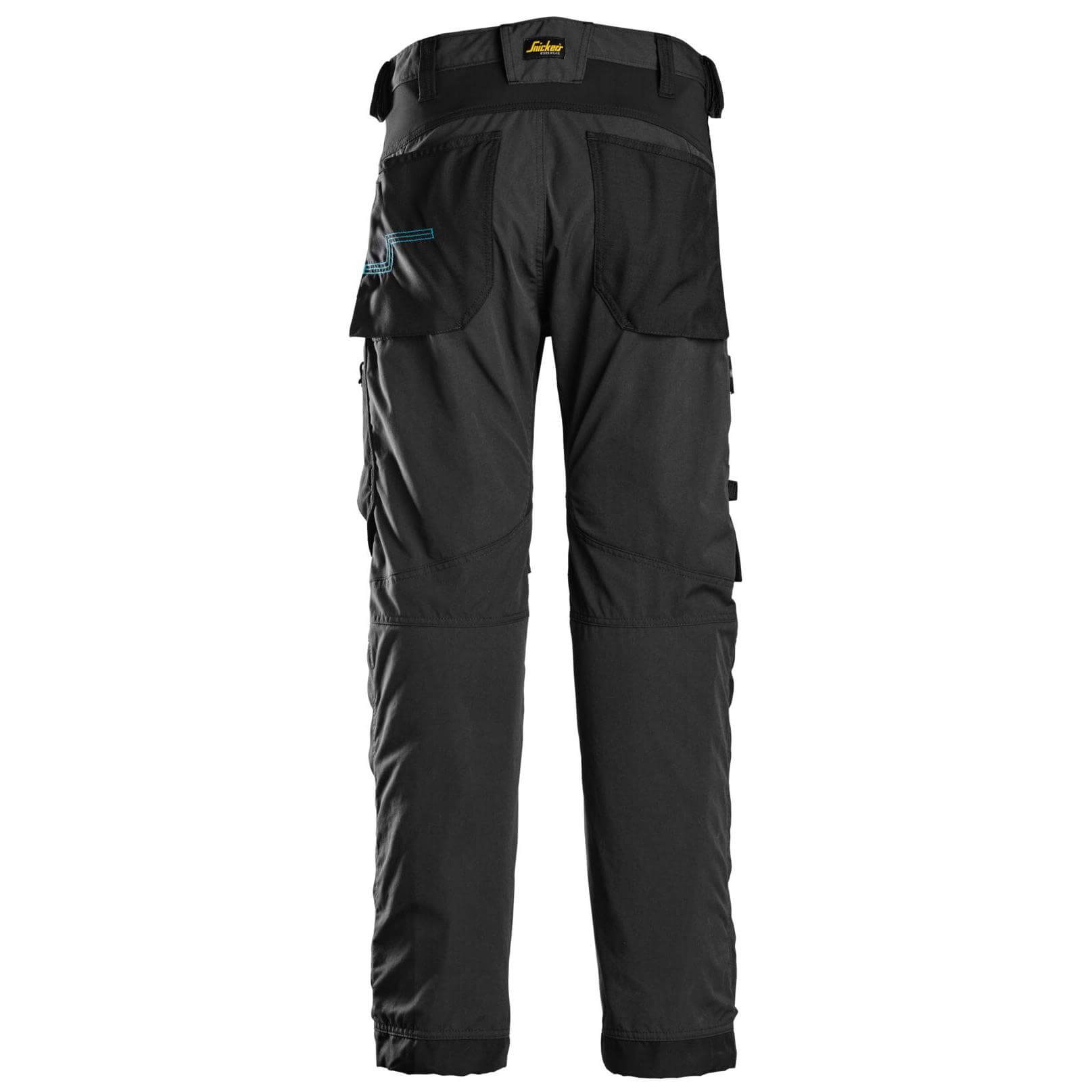 Snickers 6310 LiteWork Lightweight 37.5 Work Trousers Black Black back #colour_black-black