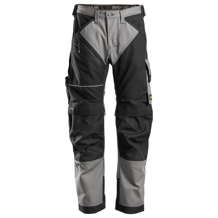 Snickers 6314 RuffWork Heavy Duty Canvas+ Work Trousers Grey Black Main #colour_grey-black