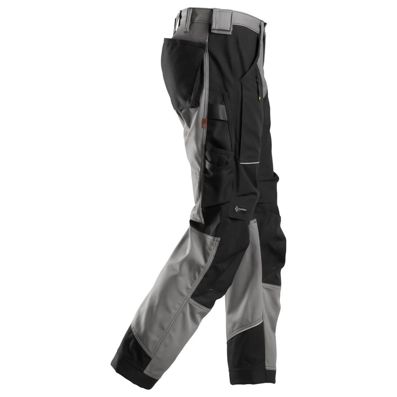 Snickers 6314 RuffWork Heavy Duty Canvas+ Work Trousers Grey Black right #colour_grey-black