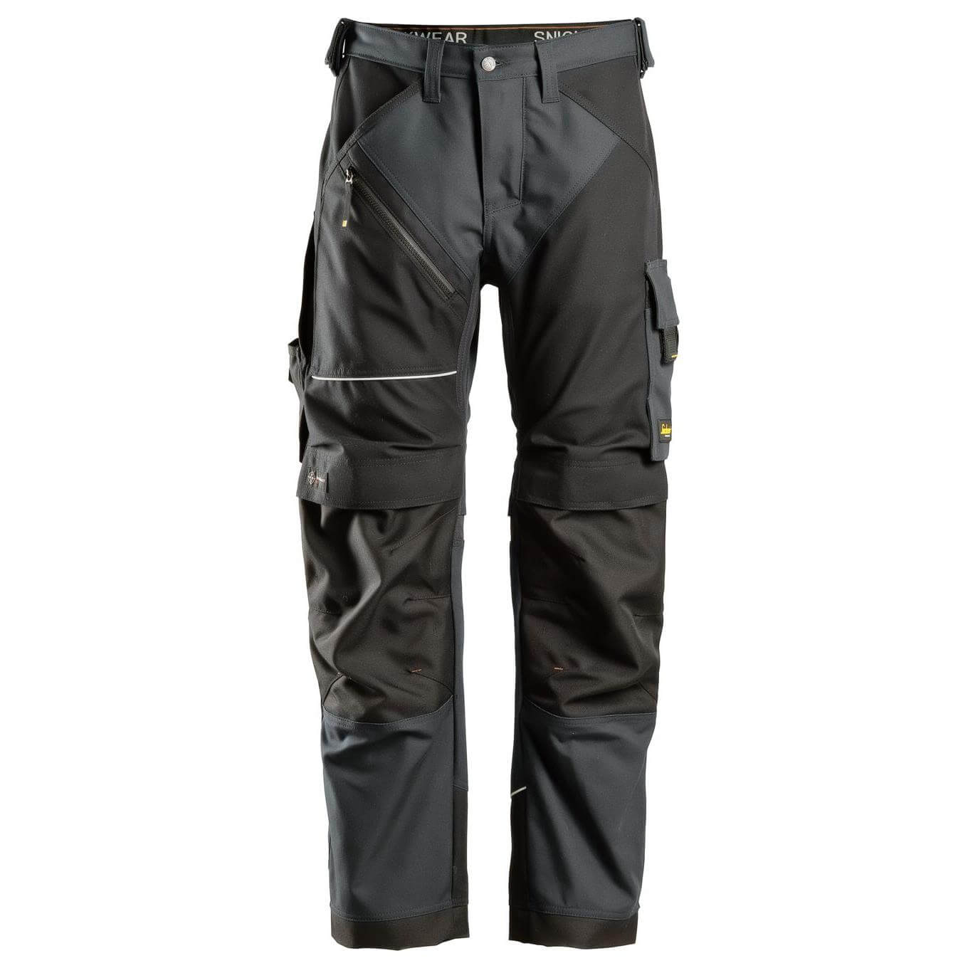 Snickers 6314 RuffWork Heavy Duty Canvas+ Work Trousers Steel Grey Black Main #colour_steel-grey-black
