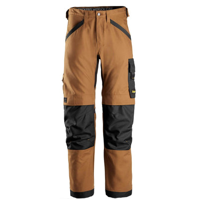 Snickers 6324 Allroundwork Canvas Stretch Work Trousers Brown
