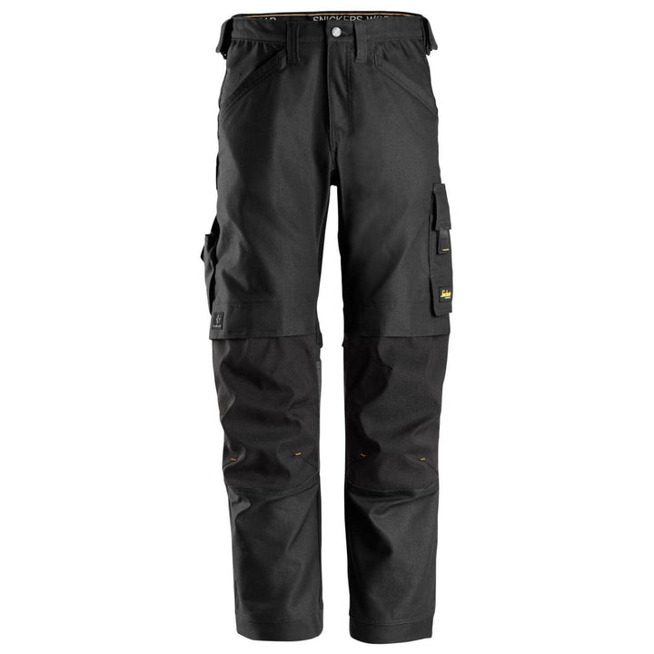 Snickers 6324 AllroundWork Canvas+ Stretch Work Trousers Black Black Main #colour_black-black